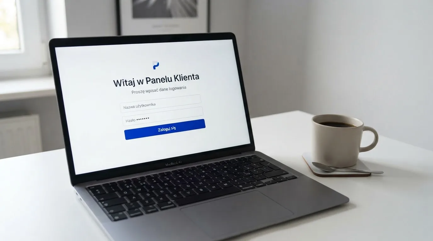 Strona logowania oficjalnej platformy Total Casino na ekranie laptopa, jedynego legalnego kasyna online w Polsce