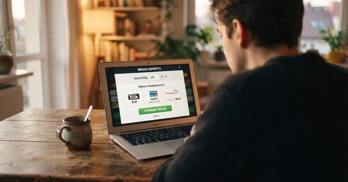 Ekran wyboru metody płatności w kasynie online z widocznymi ikonami Skrill, karty płatniczej i BLIK