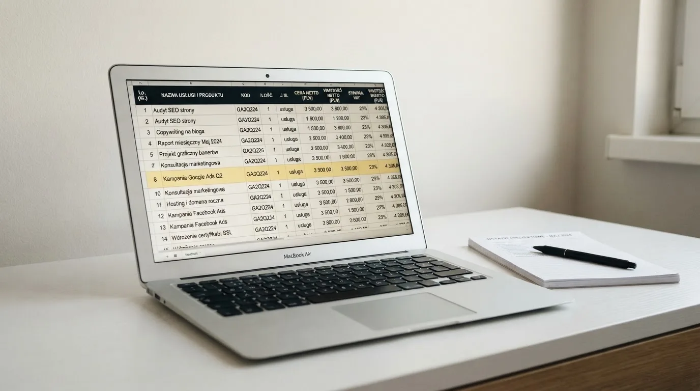 Ekran laptopa z otwartym rejestrem licencji regulatora z Curaçao, w którym jeden wiersz zaznaczono żółtym podświetleniem